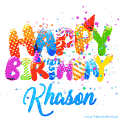 Happy Birthday Khason - Creative Personalized GIF With Name