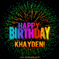 New Bursting with Colors Happy Birthday Khayden GIF and Video with Music