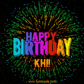 New Bursting with Colors Happy Birthday Khi GIF and Video with Music