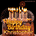 Chocolate Happy Birthday Cake for Khristopher (GIF)