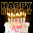 Kiel - Animated Happy Birthday Cake GIF for WhatsApp