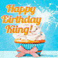 Happy Birthday, Kiing! Elegant cupcake with a sparkler.