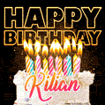 Kilian - Animated Happy Birthday Cake GIF for WhatsApp