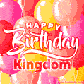 Happy Birthday Kingdom - Colorful Animated Floating Balloons Birthday Card