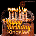 Chocolate Happy Birthday Cake for Kingslee (GIF)