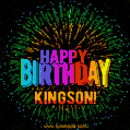 New Bursting with Colors Happy Birthday Kingson GIF and Video with Music