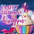 Happy Birthday Kingson - Lovely Animated GIF