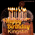 Chocolate Happy Birthday Cake for Kingstin (GIF)