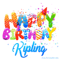 Happy Birthday Kipling - Creative Personalized GIF With Name
