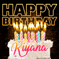 Kiyana - Animated Happy Birthday Cake GIF Image for WhatsApp