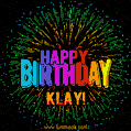 New Bursting with Colors Happy Birthday Klay GIF and Video with Music