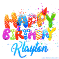 Happy Birthday Klayton - Creative Personalized GIF With Name