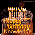 Chocolate Happy Birthday Cake for Knowledge (GIF)