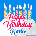 Happy Birthday GIF for Koda with Birthday Cake and Lit Candles