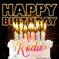 Kodie - Animated Happy Birthday Cake GIF for WhatsApp