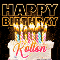 Kolton - Animated Happy Birthday Cake GIF for WhatsApp