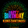 New Bursting with Colors Happy Birthday Konstantinos GIF and Video with Music
