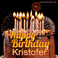 Chocolate Happy Birthday Cake for Kristofer (GIF)