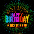 New Bursting with Colors Happy Birthday Kristofer GIF and Video with Music