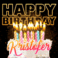 Kristofer - Animated Happy Birthday Cake GIF for WhatsApp