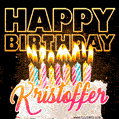 Kristoffer - Animated Happy Birthday Cake GIF for WhatsApp