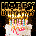 Kru - Animated Happy Birthday Cake GIF for WhatsApp