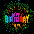 New Bursting with Colors Happy Birthday Ky GIF and Video with Music