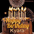 Chocolate Happy Birthday Cake for Kyara (GIF)