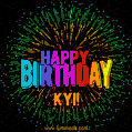 New Bursting with Colors Happy Birthday Kyi GIF and Video with Music