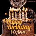 Chocolate Happy Birthday Cake for Kylee (GIF)