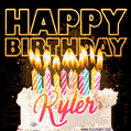 Kyler - Animated Happy Birthday Cake GIF for WhatsApp