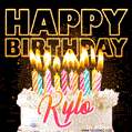 Kylo - Animated Happy Birthday Cake GIF for WhatsApp