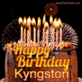 Chocolate Happy Birthday Cake for Kyngston (GIF)