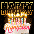 Kyngston - Animated Happy Birthday Cake GIF for WhatsApp