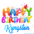 Happy Birthday Kyngston - Creative Personalized GIF With Name