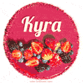 Happy Birthday Cake with Name Kyra - Free Download