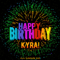 New Bursting with Colors Happy Birthday Kyra GIF and Video with Music