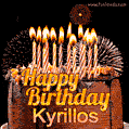 Chocolate Happy Birthday Cake for Kyrillos (GIF)