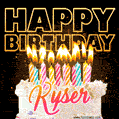 Kyser - Animated Happy Birthday Cake GIF for WhatsApp