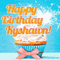 Happy Birthday, Kyshawn! Elegant cupcake with a sparkler.