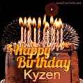 Chocolate Happy Birthday Cake for Kyzen (GIF)