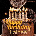 Chocolate Happy Birthday Cake for Lainee (GIF)
