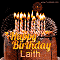 Chocolate Happy Birthday Cake for Laith (GIF)