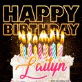 Laityn - Animated Happy Birthday Cake GIF Image for WhatsApp