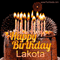 Chocolate Happy Birthday Cake for Lakota (GIF)