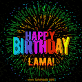 New Bursting with Colors Happy Birthday Lama GIF and Video with Music