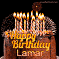 Chocolate Happy Birthday Cake for Lamar (GIF)