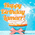 Happy Birthday, Lamarr! Elegant cupcake with a sparkler.