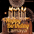 Chocolate Happy Birthday Cake for Lamaya (GIF)