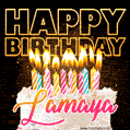 Lamaya - Animated Happy Birthday Cake GIF Image for WhatsApp